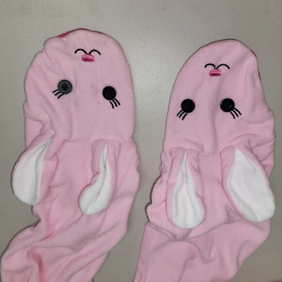 Nick & Nora Pink Bunny Onesie Pajamas With Feet M 2355 - Picture 5 of 7